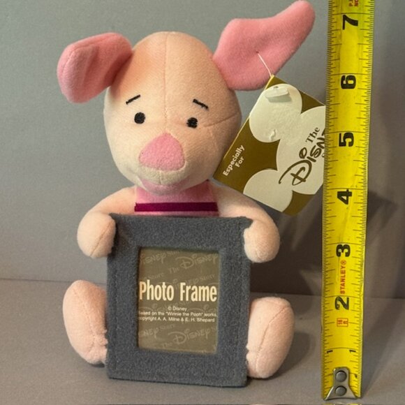 Vintage Disney Store Picture Frame 2X2 Winnie Pooh Piglet Plush Stuffed Animal - Picture 2 of 4